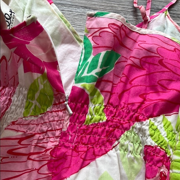 Lilly Pulitzer Pink and Green Floral Blouse Sizes 4 - Picture 4 of 6